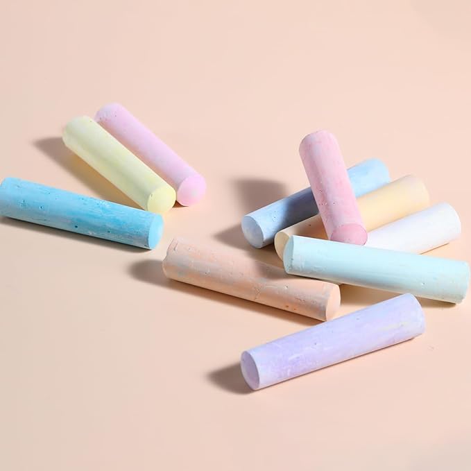 novelinks Sidewalk Chalk Set 108 Pack 10 Color Washable Non-Toxic Drawing Set For Schools Durable Jumbo Drawing Chalk for Outdoor Art Play