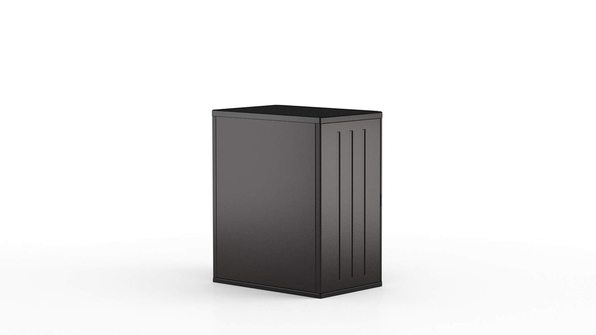Suncast Commercial Heavy-Duty 9 Cubic Ft. Resin Storage Cabinet with Lockable Handles, Adjustable Metal-Reinforced Shelves for Garage or Workspace, Black, Made in The USA