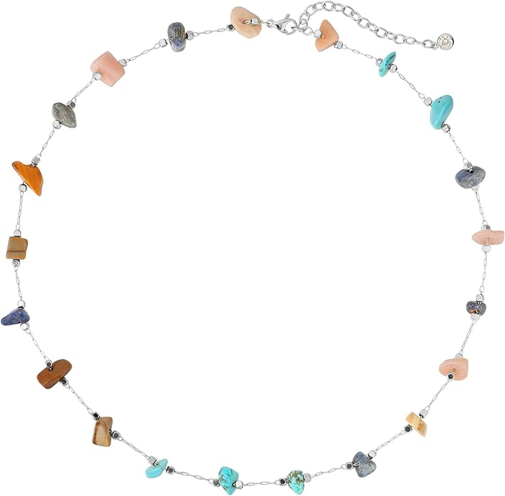 Created Turquoise Necklace for Women 14K Gold Plated Beaded Heart Choker Boho Necklaces Handmade Beach Summer Everyday Western Jewelry Gifts