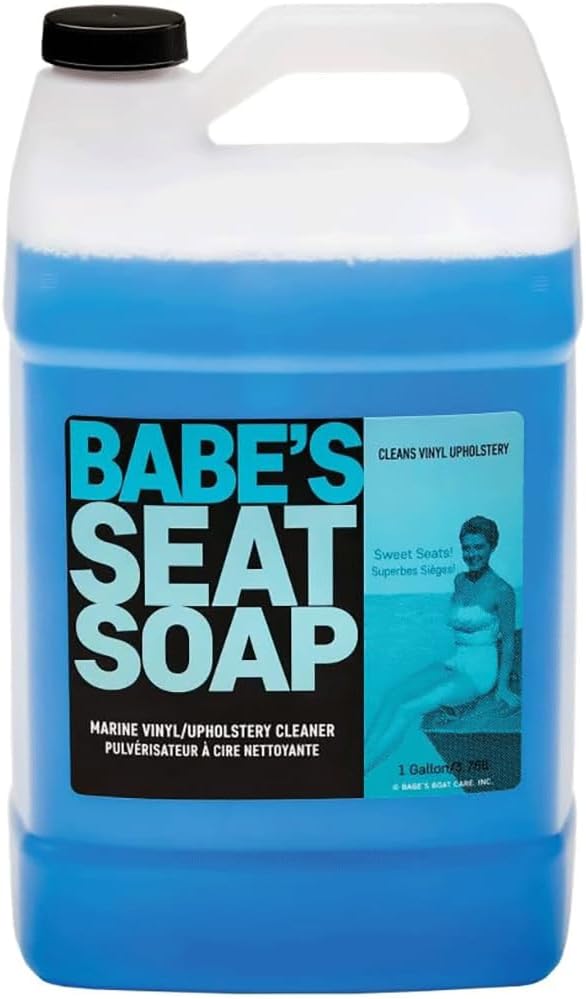 Babeâs Seat Soap â Marine Vinyl, Plastic & Leather Cleaner for Boat Seats â Cleans, Conditions & Protects Upholstery from Suntan Oil & Dirt