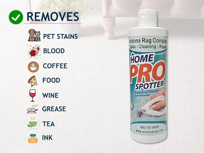 Spot and Stain Remover for Carpets, Rugs, Clothes, Upholstery&Mattress - Home Pro Spotter, 12 FL OZ