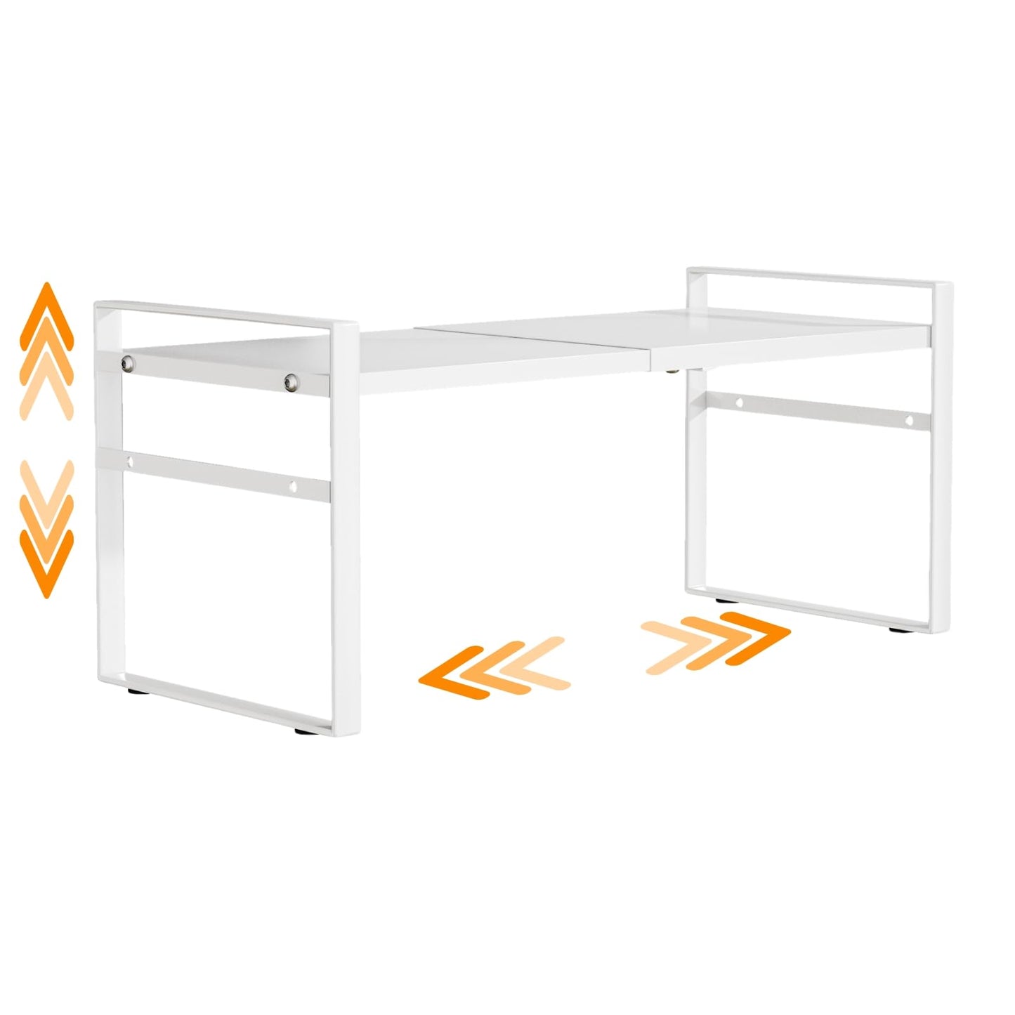 LJHFUQHUHU Expandable Cabinet Shelf Organizer Riser for Kitchen Pantry Cupboard Under Sink Countertop,Kitchen Cabinet Shelf (White)