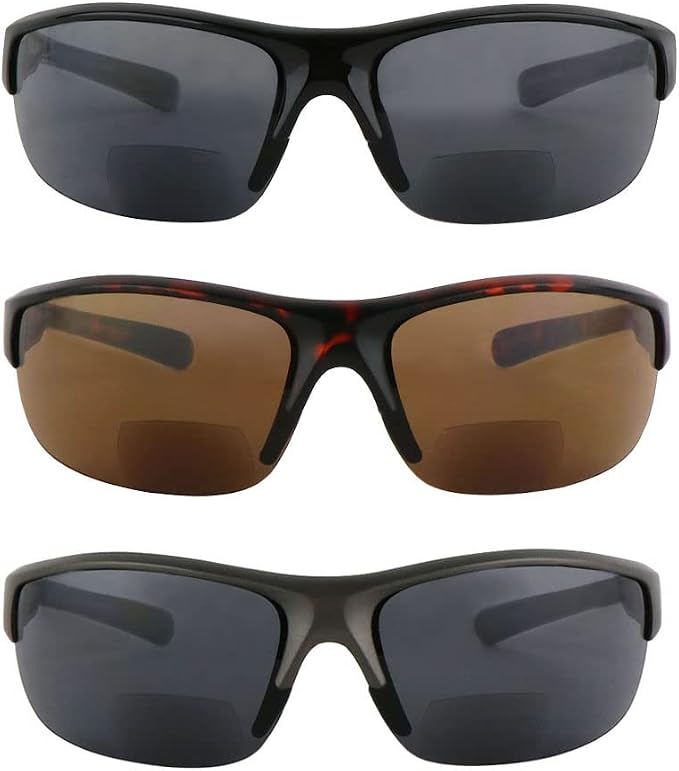 Sunglasses Bifocal for Men and Women, Sports Wrap Around Reading Reader Glasses