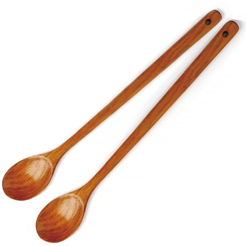 20inch Long Handle Wooden Spoon, Wooden Mixing Spoon Super Strong Sturdy Hardwood Wooden Kitchen Utensils for Cooking And Stirring