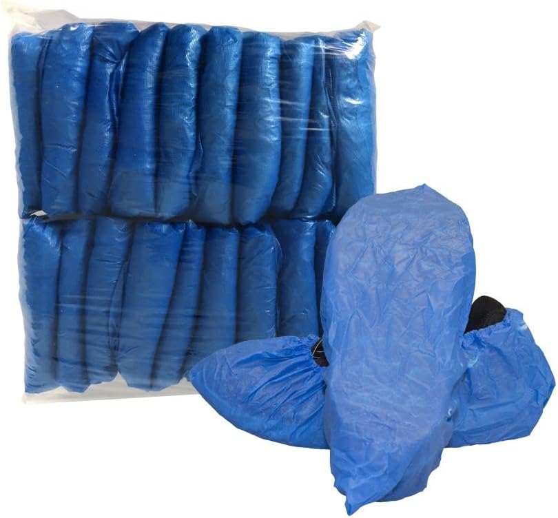 CleanProÂ® Disposable Polyethylene Shoe Covers (Pack of 300) (2X-Large, Blue)