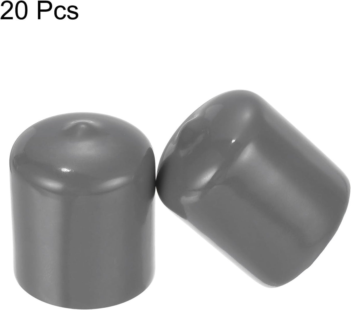uxcell 20pcs Rubber End Caps 23mm ID Vinyl PVC Round Tube Bolt Cap Cover Screw Thread Protectors Dark Grey