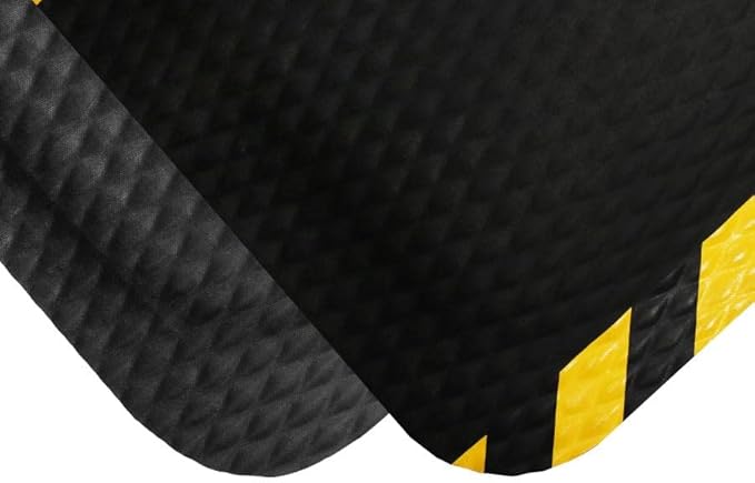American Floor Mats Hog Heaven Premium 7/8" Black & Black Border 4' x 10' Nitrile Backed Anti-Fatigue Comfort Mat
