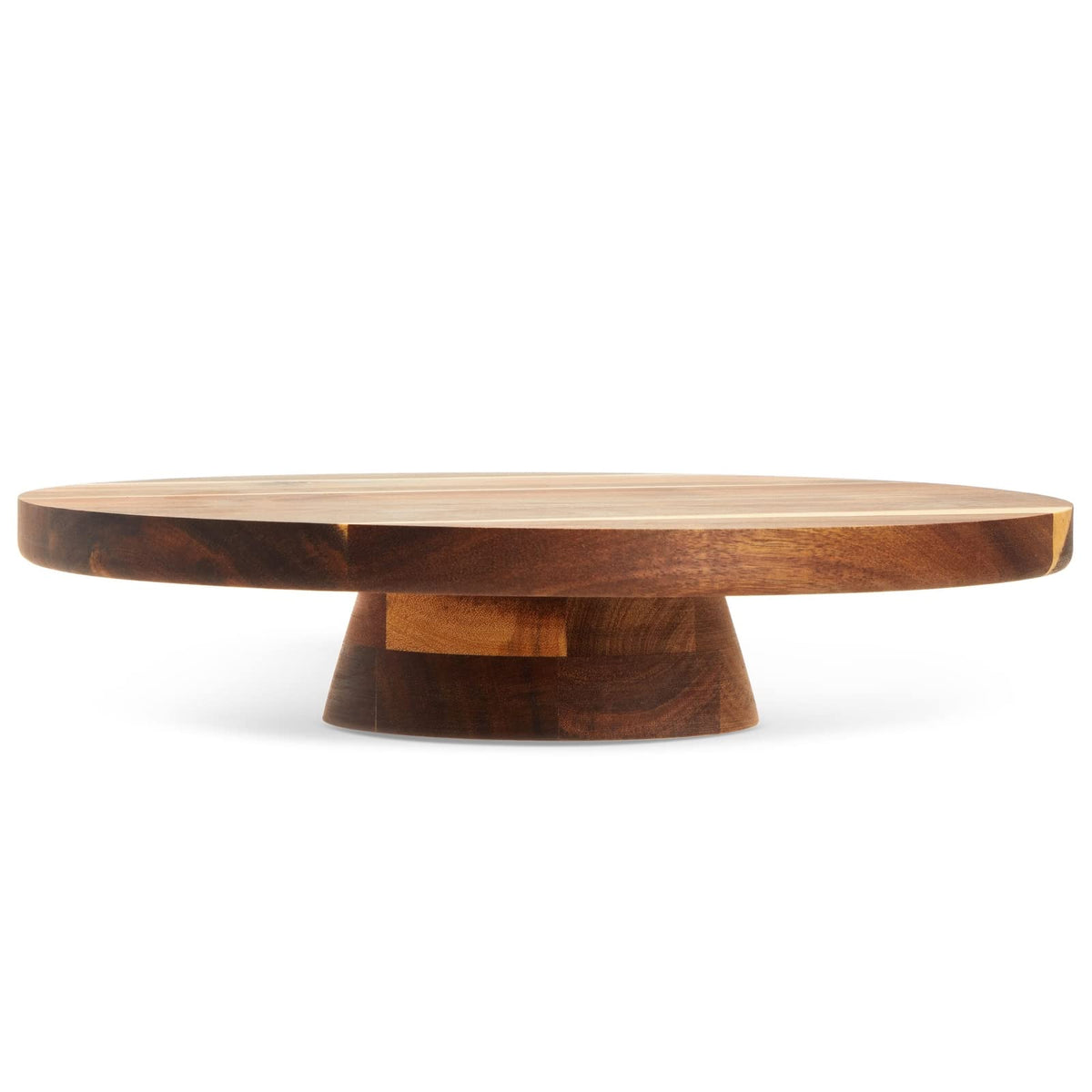 Juvale Acacia Wood Cake Stand - Wedding Cake Stand & Serving Platter - Rustic Round Wood Dessert Display - Easy-Clean Low-Profile Wooden Serving Base - 12.75 in Dia, 2.75 in H