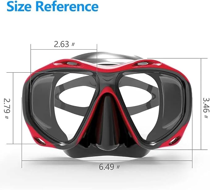 Hyperopia Diving Mask, +2.0 to +5.0 Farsighted Presbyopia Snorkel Mask, Tempered Glass Lens, Anti-Fog Leakproof Silicone Seal for Men Women Underwater Vision