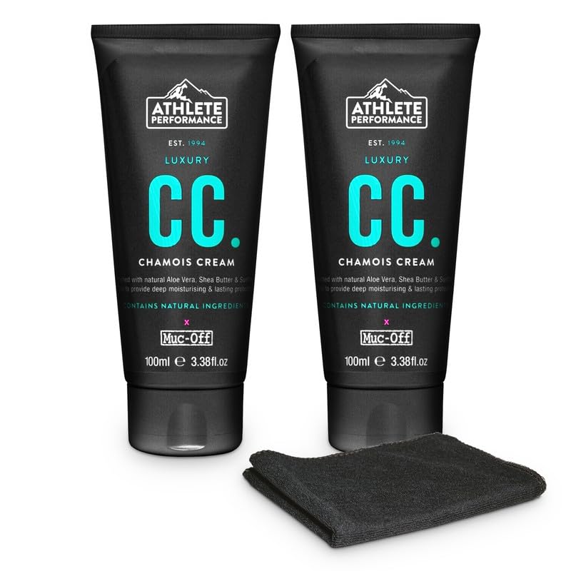 Muc-Off Luxury Chamois Cream Cycling | Anti-Chafing, Moisturizing Formula | Long-Lasting Comfort & Protection | Ideal for Cyclists, Triathletes, and Runners (100 ml (Pack of 2))