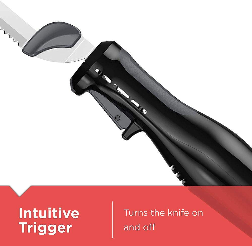 Black+Decker Comfort Grip Electric Knife with 7-Inch Stainles Steel Blades & Safety Lock Button, Ideal for Carving, Slicing & Cutting Meats, Turkey Bread & Craft Foam, Dishwasher Safe