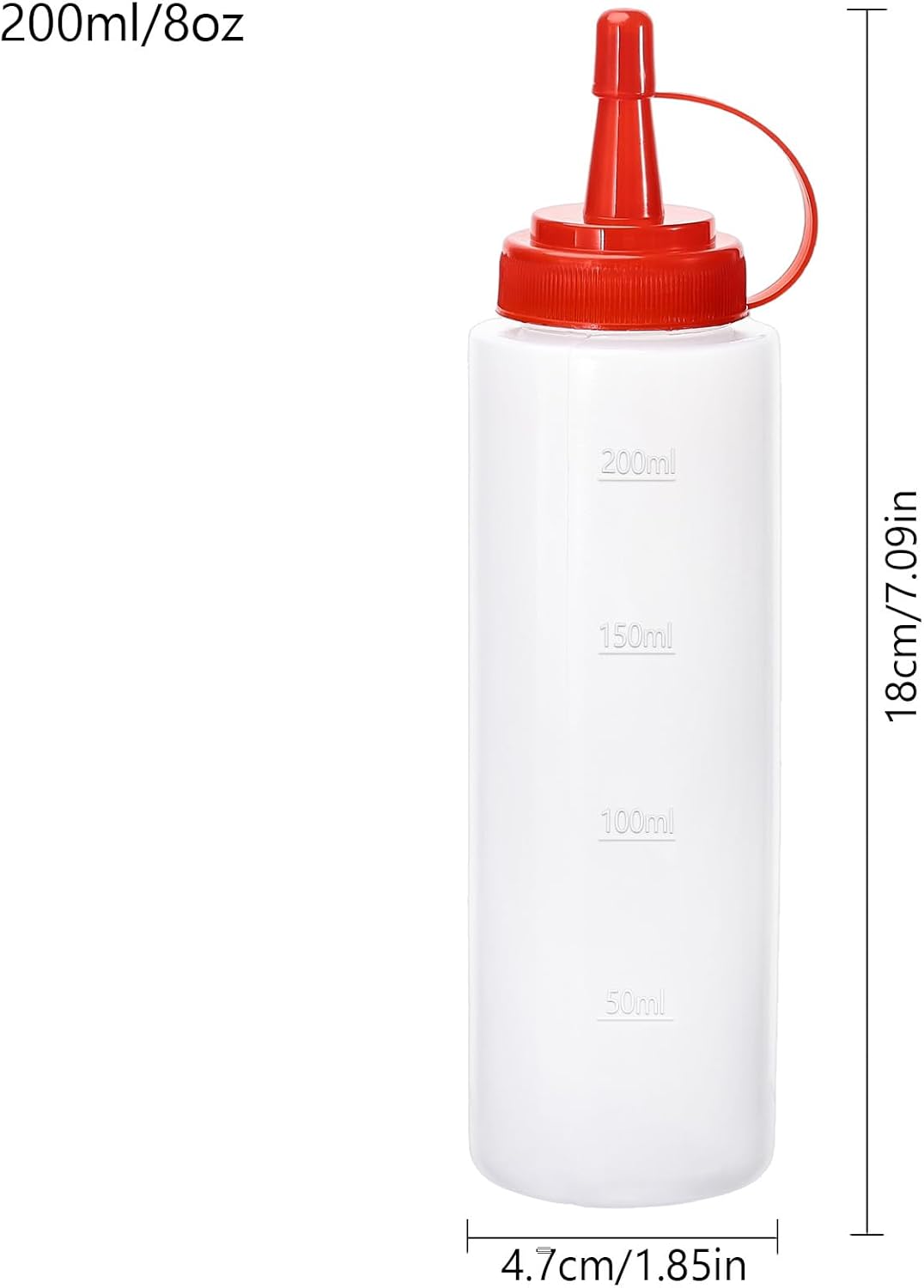Condiment Squeeze Bottles Ketchup Dispenser, 2 Pack 8oz Squeeze Bottles for Liquids, Plastic Sauce Bottle with Cap Lid, Squirt Bottles for Sauces Liquids BBQ Dressing Pancake Art