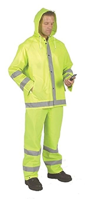 Galeton Repel Rainwear Reflective PVC Rain Suit .35mm Lime 8000975, Large (8000975-XXXL)