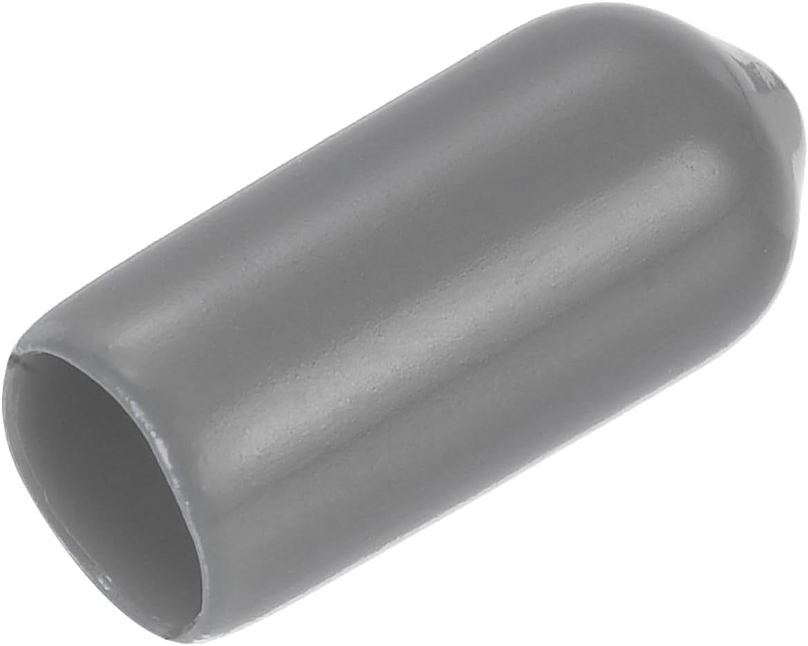 uxcell 20pcs Rubber End Caps 6mm(1/4") ID Vinyl PVC Round Tube Bolt Cap Cover Screw Thread Protectors Dark Grey