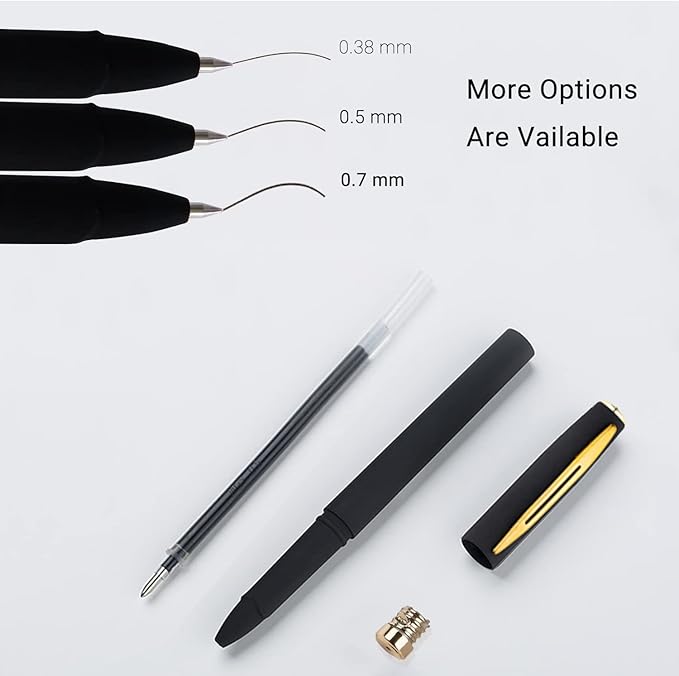 Pens, P-223A, Gel Pens Fine Point [0.5mm] Black Ink, Roller Ballpoint Pens Matt Design, Stationery Pens for School Office Supplies