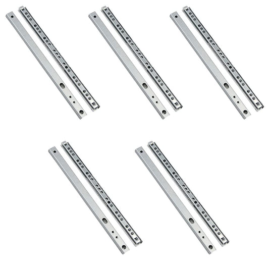 ETOPARS 5 Pairs 11" Heavy Duty 17mm Drawer Runners Slide Slides Ball Bearing Grooved Steel Extension Sizes Kitchen Cabinet Desk Capacity Side Mount