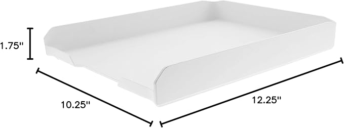 Bostitch Konnect™ Letter Tray, Fits 9.75" x 12" Sized Documents, Low Profile (KT-Tray-White)