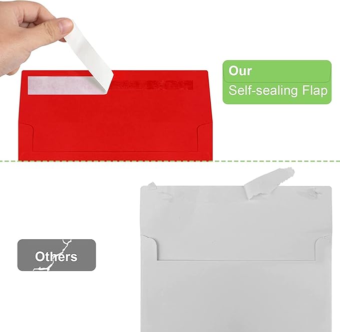 70 Packs A4 Envelope, Red A4 Envelopes, 4x6 Photo Envelopes for Invitations, Envelopes Self Seal for Weddings, Baby Shower, Photos, Postcards, Greeting Cards, Mailing