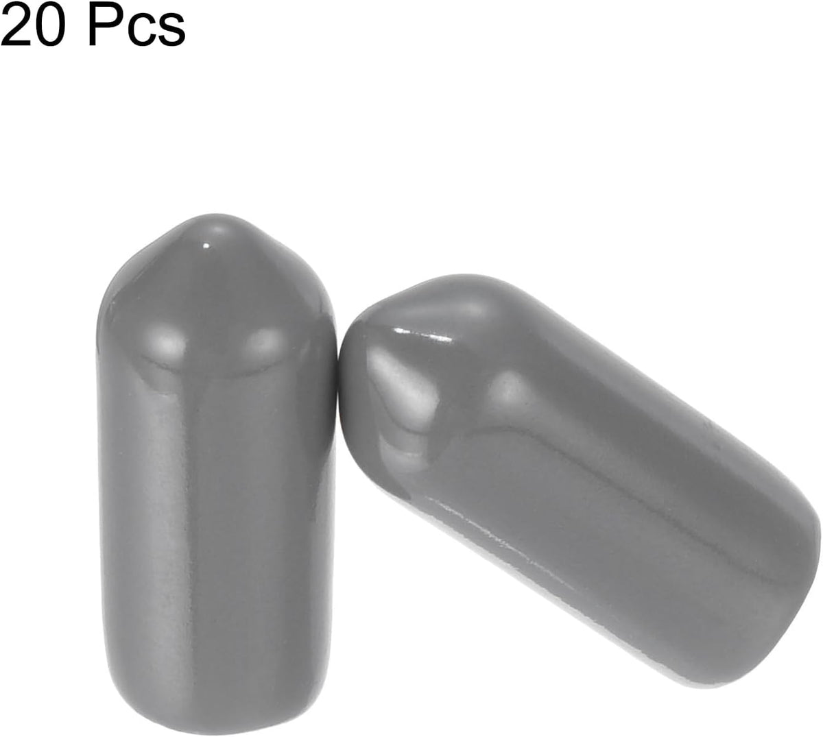 uxcell 20pcs Rubber End Caps 6mm(1/4") ID Vinyl PVC Round Tube Bolt Cap Cover Screw Thread Protectors Dark Grey