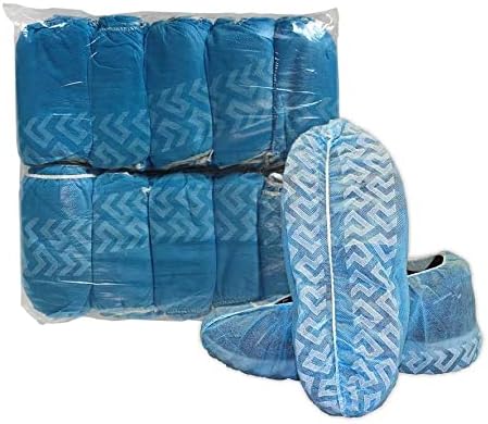 CleanProÂ® Disposable Polypropylene Shoe Covers with Anti-skid Treads, Blue, 2X-Large, 1,000 Count