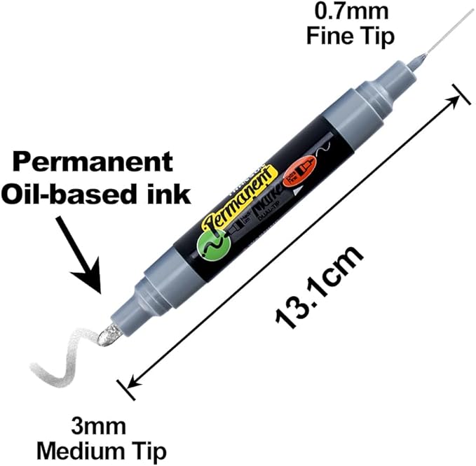 TRANSON 8 Colors Dual-tip Permanent Paint Markers Oil Based Waterproof