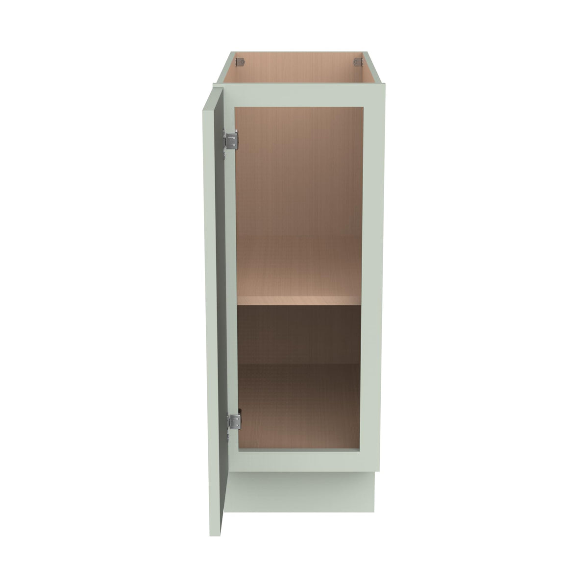 RTA Solid Wood Frame Full Height Door Base Cabinet - 1 Door and 1 Shelf,Kitchen Storage Cabinet, Entryway Cabinet, Suitable Kitchen, Living Room, Entryway, and Office(Jade Green 12”W×21”D×34.5”H)