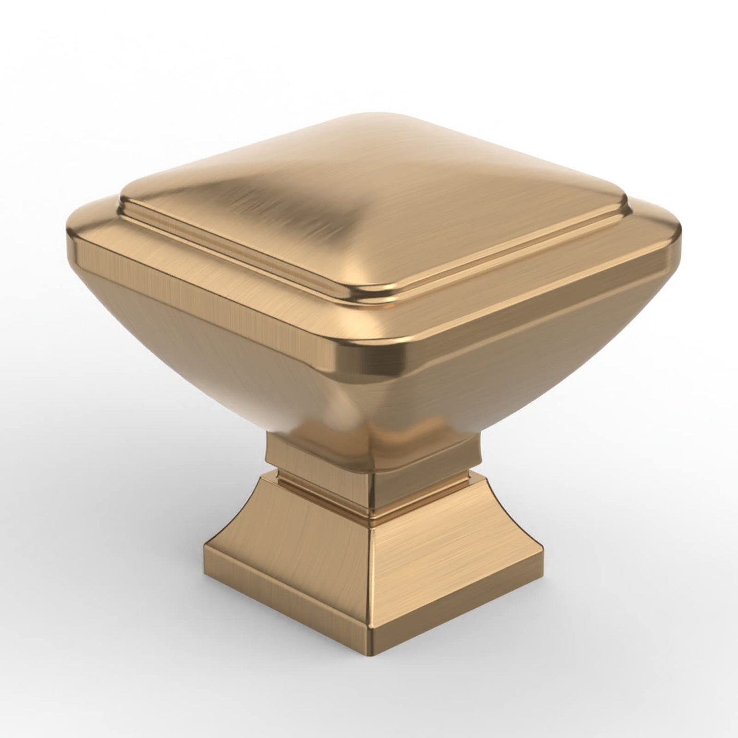 9BUILD 10 Pack 1.2 Inch Champagne Bronze Square Cabinet Knobs - Kitchen Drawer Knobs