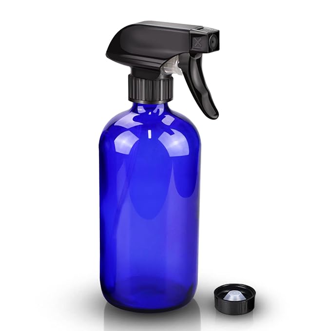 Wedama Glass Spray Bottles, 16 oz Glass Spray Bottles for Cleaning Solutions and Essential Oils, Refillable Empty Spray Bottle with Adjustable Nozzles for Alcohol, Plant and Hair Care (1 Pack)