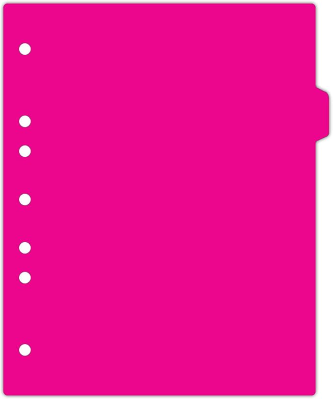 Carstens - Heavy Duty Plastic Ring Binder Dividers, Side Tab, 1/9 Cut, Tab 3 Position, US Letter, Hot Pink, Pack of 10, (2618-23) - Ideal Medical Chart Dividers or Index Tabs for 3 Ring Binders