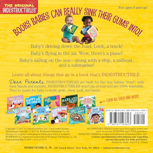 Indestructibles: Things That Go!: Chew Proof · Rip Proof · Nontoxic · 100% Washable (Book for Babies, Newborn Books, Vehicle Books, Safe to Chew)