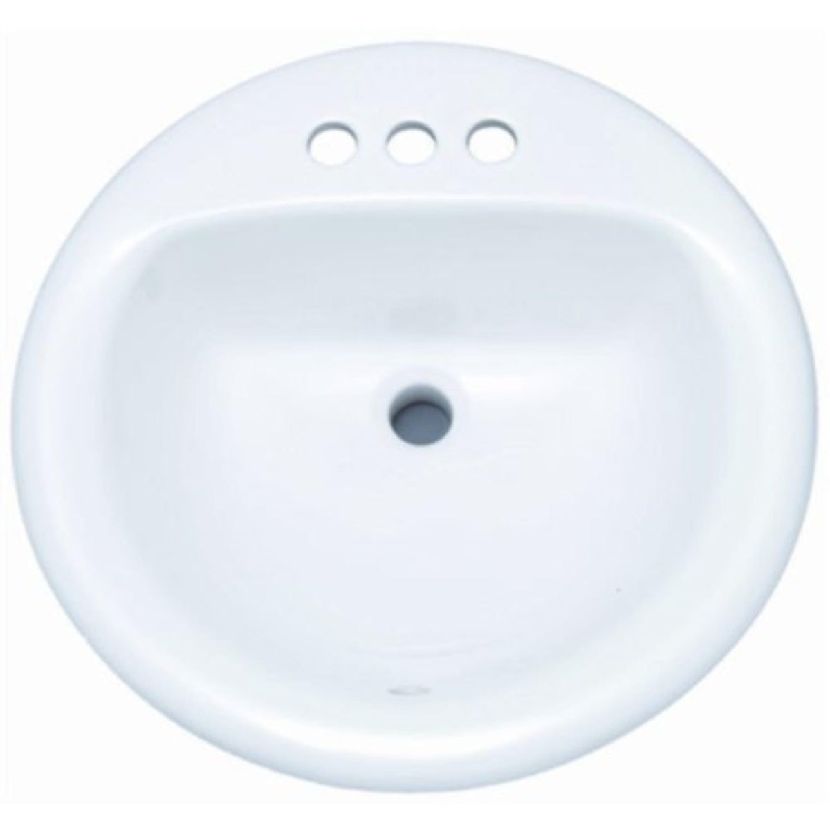 PROFLO PF194R Rockaway 19" Circular Vitreous China Drop In Bathroom Sink with Overflow and 3 Faucet Holes at 4" Centers - White