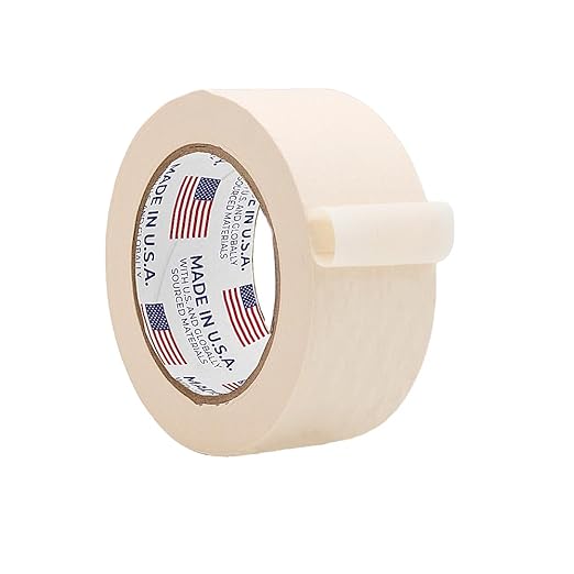 WOD MT5 Utility Grade Masking Tape, 2 inch x 60 yds. for Home or Office air-Dry Painting, Labeling, & Packing. Leaves no Residue