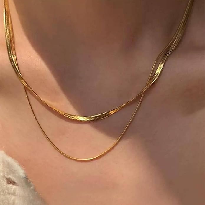 57pcs Gold Jewelry Set With 3 PCS Necklace, 12 PCS Bracelet,20pcs Hoop Stud Earrings,22pcs rings set For Women For Birthday Gifts