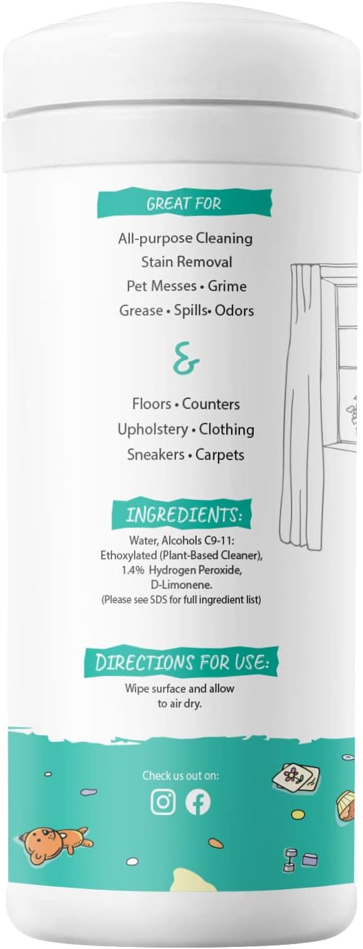 MOMREMEDY Hydrogen Peroxide Cleaning Wipes | All Purpose Cleaner and Stain Remover | Multipurpose for Home, Kitchen, Bathroom, All Surfaces | Non-Toxic