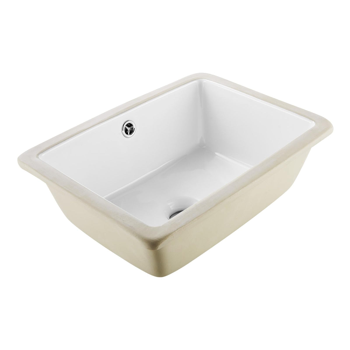VEVOR Undermount Bathroom Sink, 15.75 x 12.01 Inch Rectangular White Ceramic Vessel Sink with Overflow Hole, Under Counter Drop in Modern Lavatory Vanity Bath Wash Bowl Basin, Rectangle Small Space