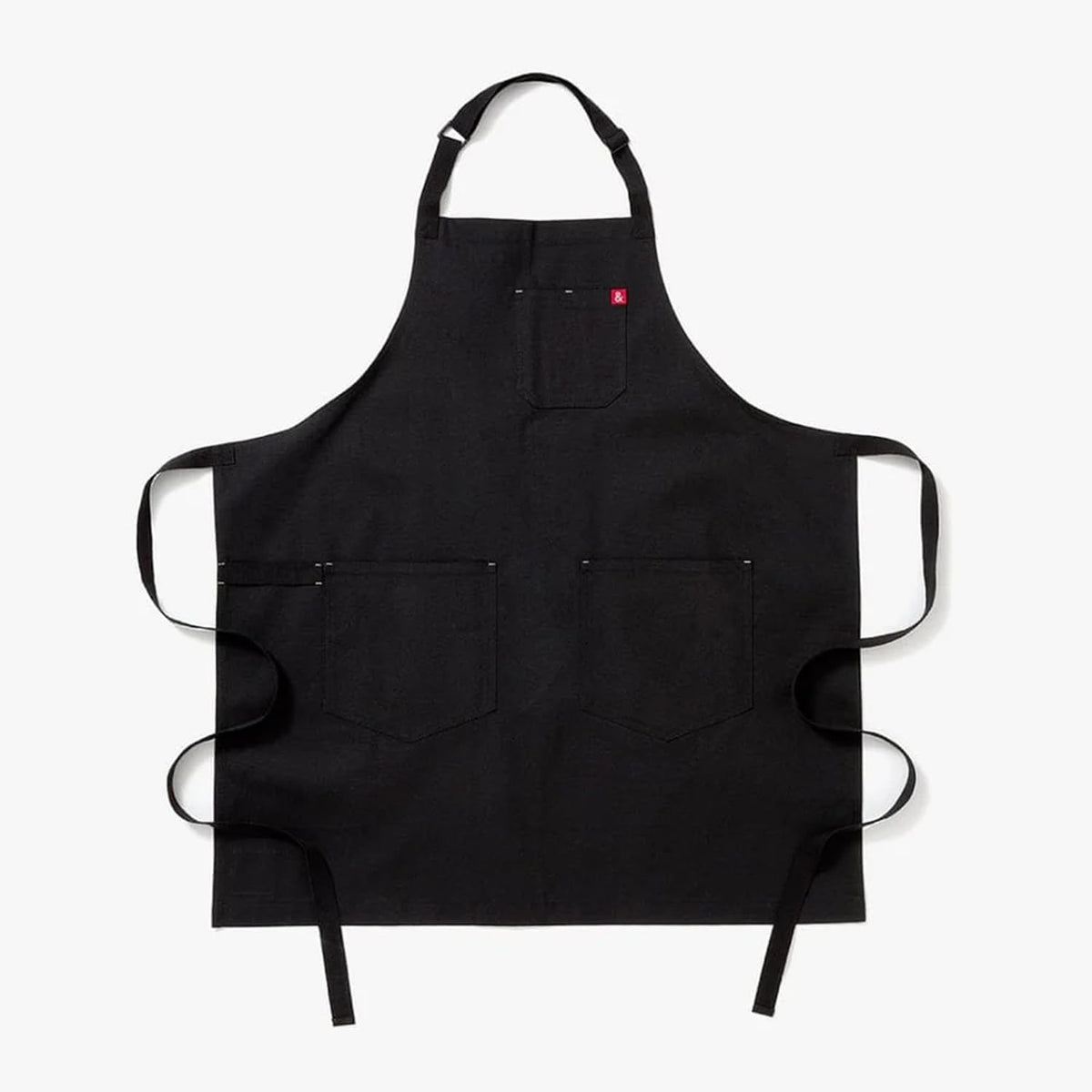 hedley & bennett Essential Apron - Adjustable Bib Chef Apron with 3 Pockets & Towel Loop - 8oz Cotton Canvas - Caviar
