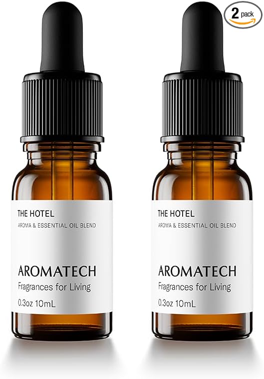 AromaTech Hotel Fragrance Essential Oils - for Aroma Oil Scent Diffusers (0.33 FL Oz (Pack of 2), The Hotel)