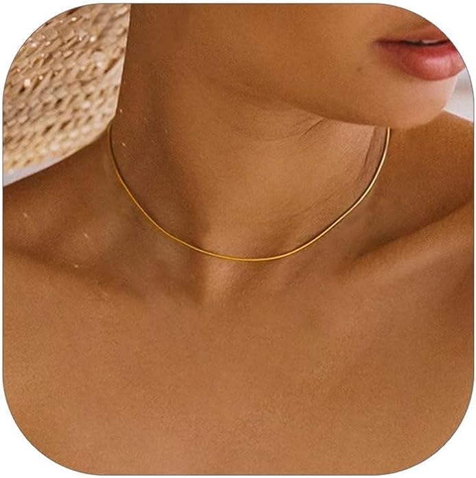 ChainsHouse Snake Chain Necklace for Women 1.2mm, 14-30" Adjustable with 5cm Extender for Pendants Lockets, Rose Gold/Stainless Steel/Black/14K Gold Hypoallergenic Dainty Jewelry Gift