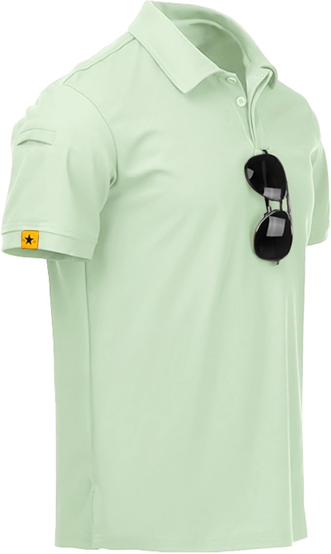 ZITY Mens Polo Shirt Short Sleeve Sports Tactical T-Shirt Athletic Golf Polos Daily Casual Stylish Collared Shirts for Men