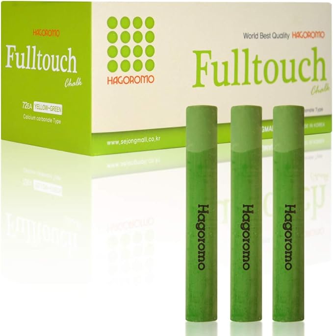 Hagoromo Fulltouch Color Chalk 1 Box [72 Pcs/Yellow Green]