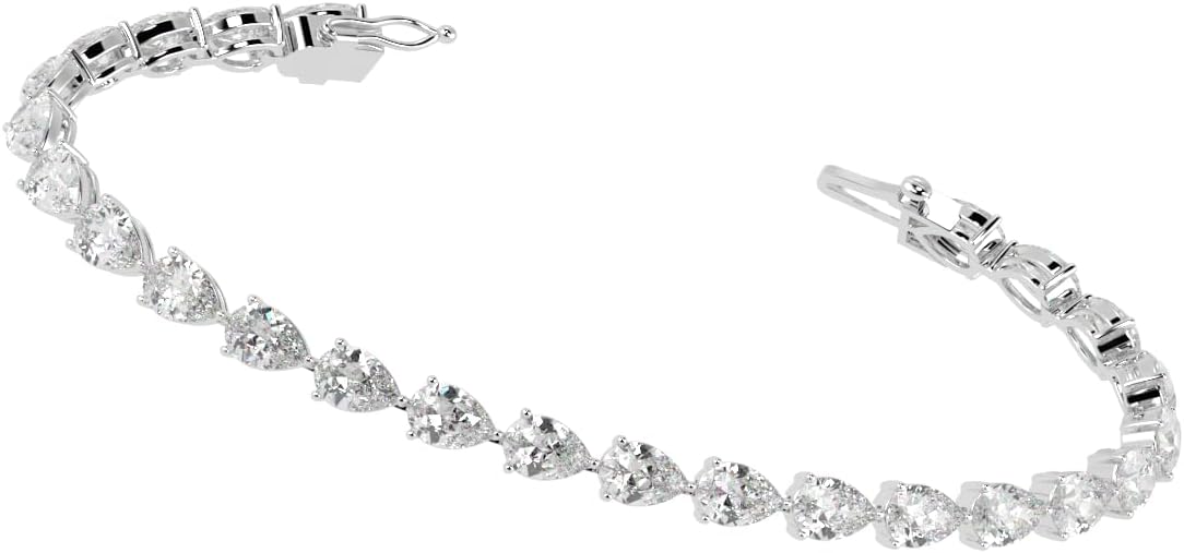 Houston Diamond District 2 to 28 Carat Lab Grown Diamond Classic Tennis Bracelet, 4-Prong Setting for Women (E-F Color, VS2-SI1 Clarity)