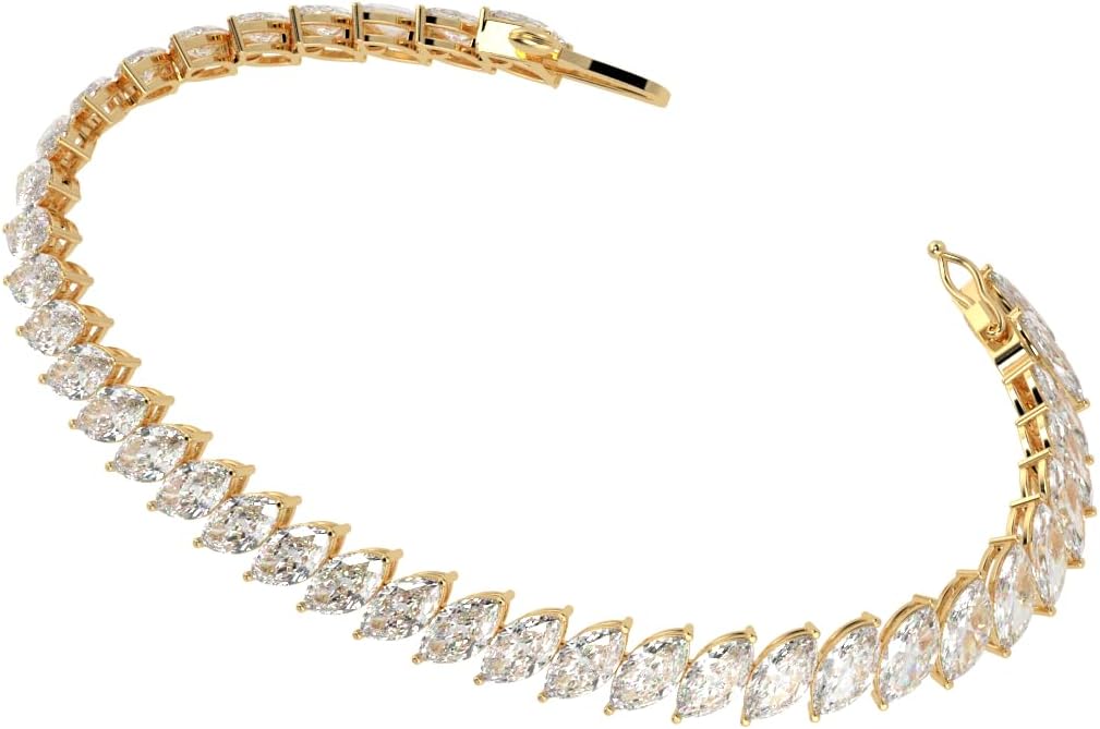 Houston Diamond District 2 to 28 Carat Lab Grown Diamond Classic Tennis Bracelet, 4-Prong Setting for Women (E-F Color, VS2-SI1 Clarity)