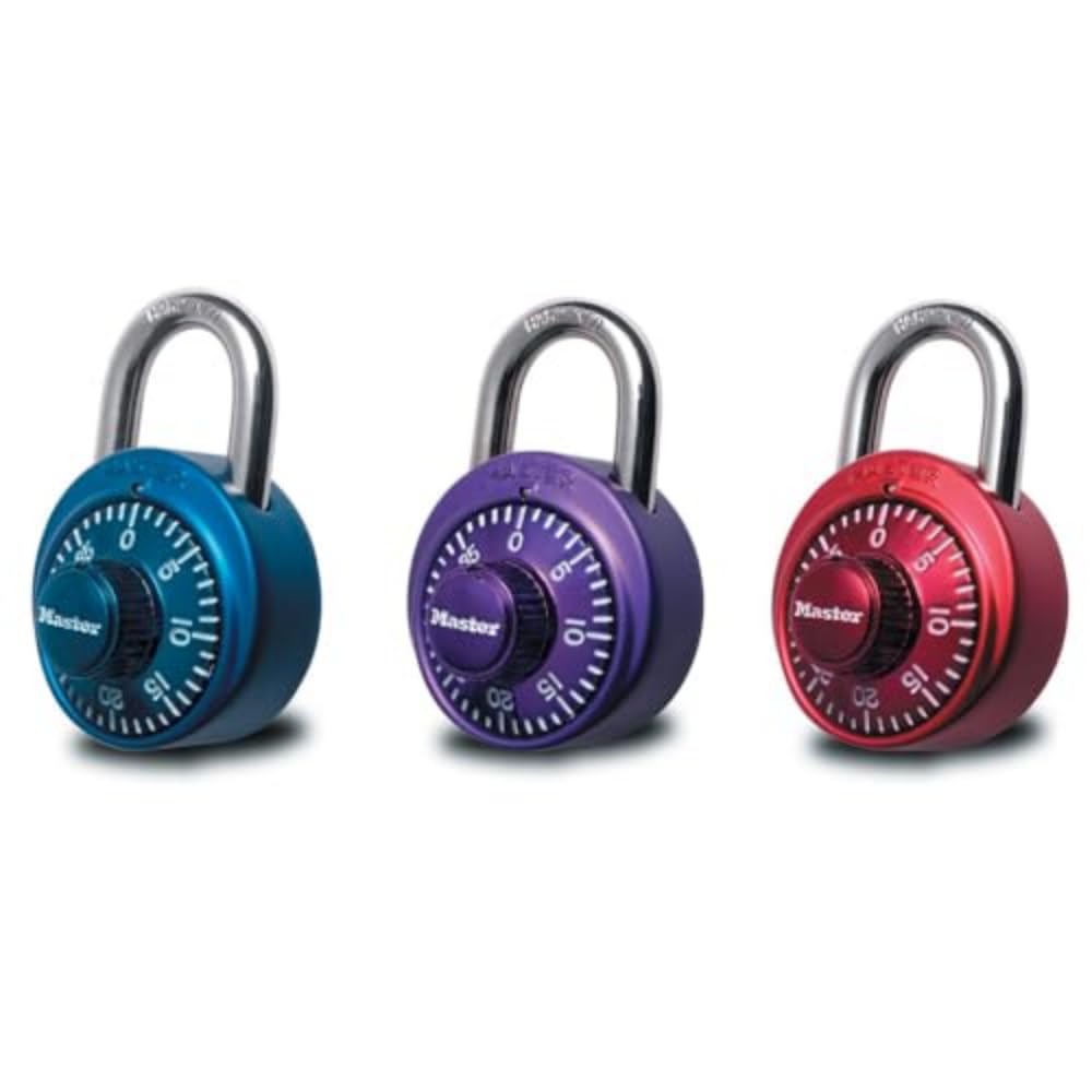 Master Lock 1530DCM School or Gym Locker Lock Combination Padlock, Back to School Essential, Pack of 1 - Colors May Vary