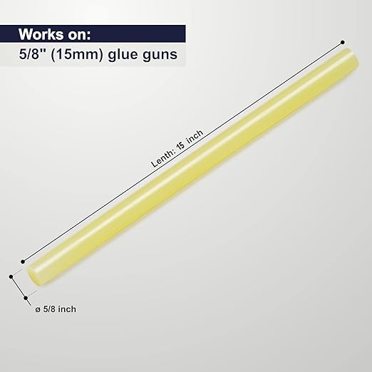 ASA Hot Glue Sticks for Glue Gun - 5/8" x 15" | High-Strength Hot Gun Sticks Adhesive for Corrugated Materials | Industrial Grade for Packaging & Woodworking | Pack of 185