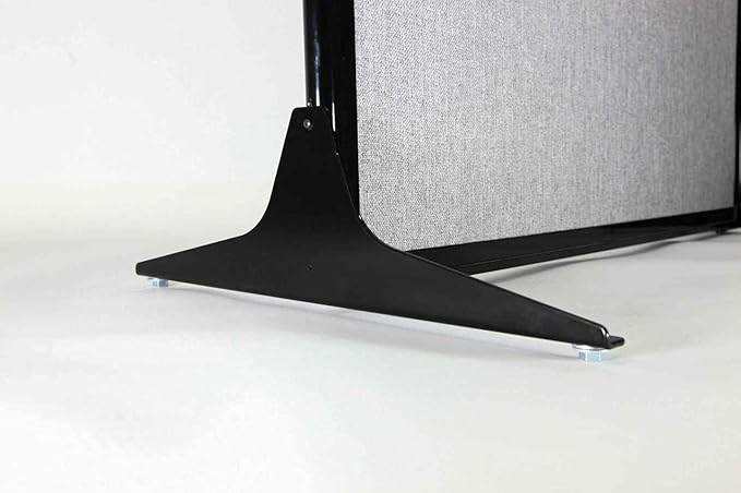 Versare Workstation Partition | Portable Wall Divider | Modern Office Cubicle | Free Standing Privacy Screen | Flexible Work Space | 33" x 70" W/Window, Slate Fabric Panels