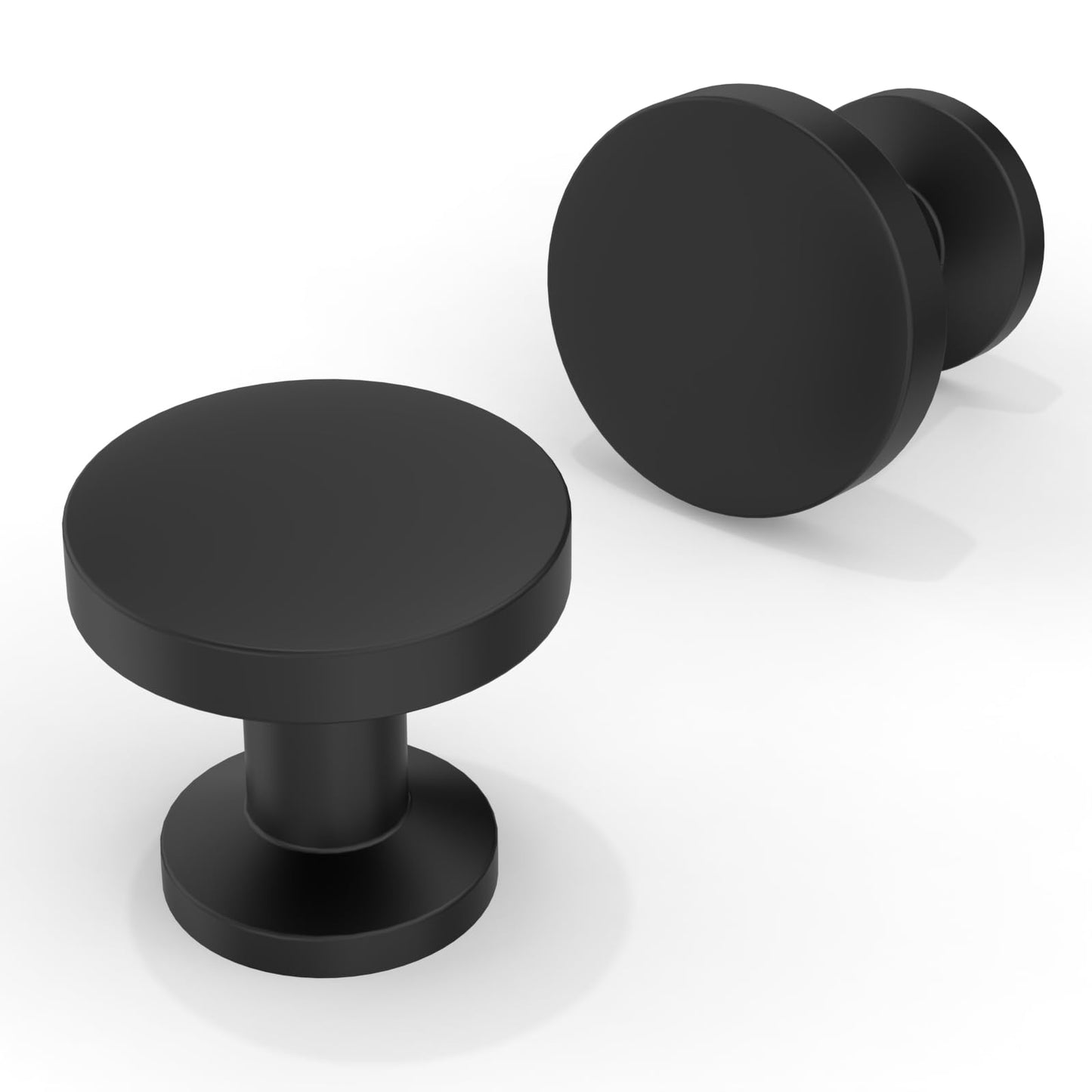 Asimerdeco 10 Pack Matte Black Cabinet Knobs 1-1/5 Inch(30mm) Single Hole Cabinet Pulls Round Kitchen Cabinet Knobs Drawer Knobs