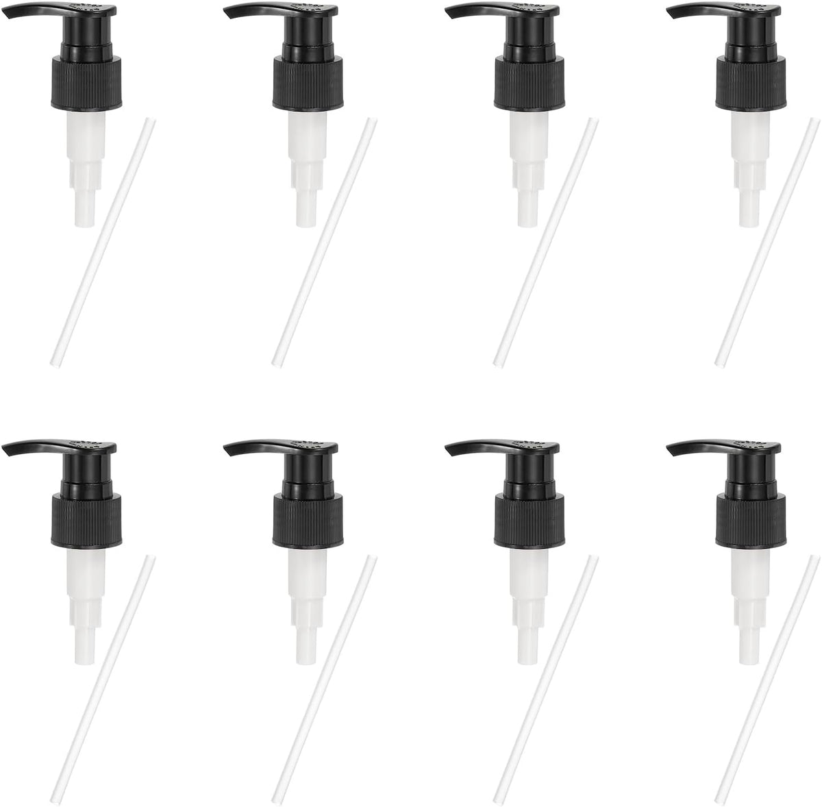 uxcell 8 Pcs Soap Dispenser Pump Heads Soap Dispensers Top Pumps Replacement Switch Pumphead for Standard 24/410 Neck Size Lotion Shampoo Bottle, Black