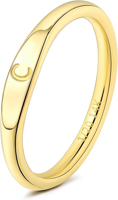 Gold Initial Rings for Women Non Tarnish Thumb Rings for Teen Girls 14K Gold plated for Women