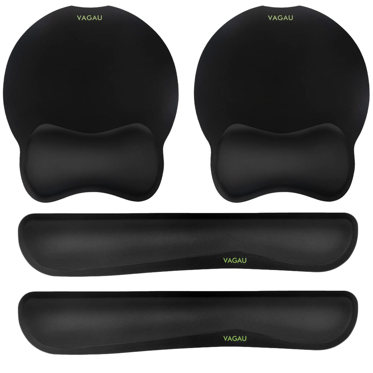 VAGAU Premium Keyboard Wrist Rest and Mouse Pad Wrist Support, Ergonomic Memory Foam Set for Office, Laptop, Mac, Computer and Gaming, Comfortable Typing &Wrist Pain Relief (2 Pack)