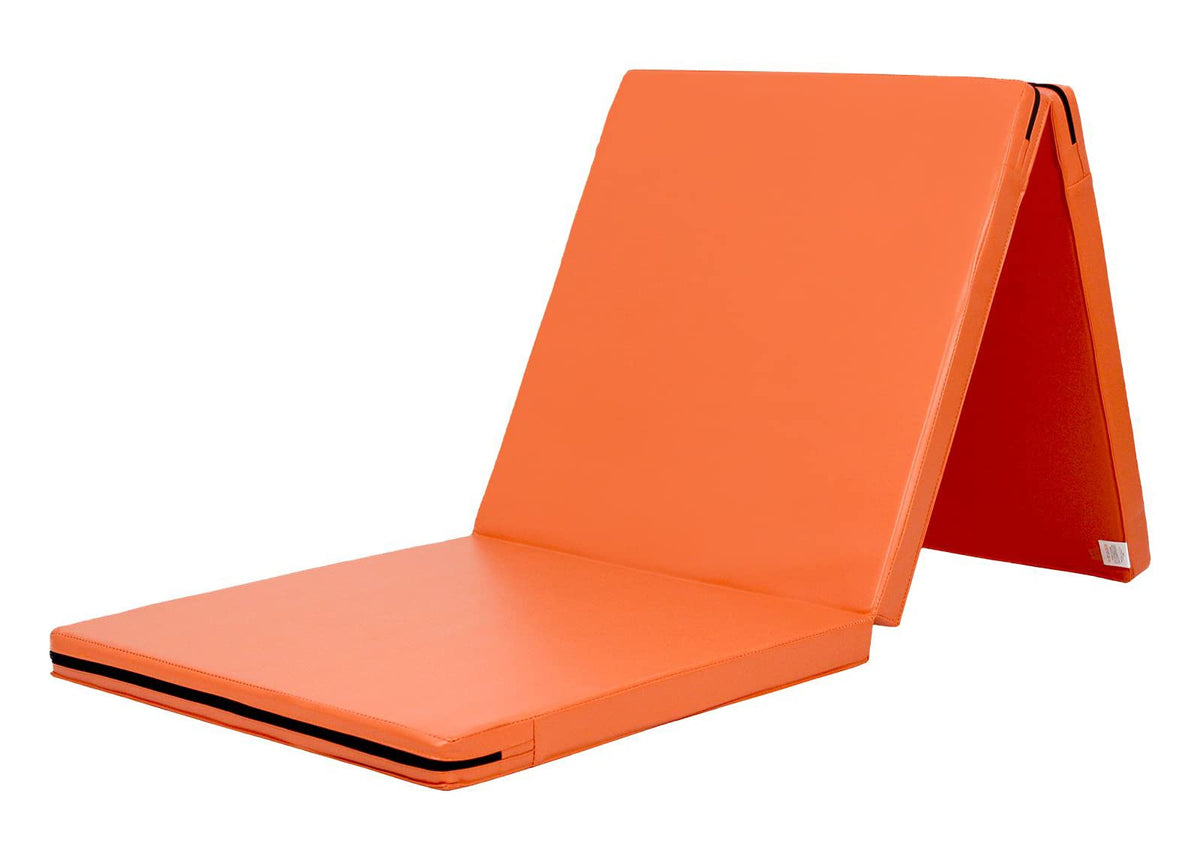 KaRaDaStyle Gymnastics Mat Folding Stretch Mats 71"x24"x2" Exercise Muscle Training Children Play Horizontal Bar Mat Yoga Sports Soundproof Home Use (Orange)